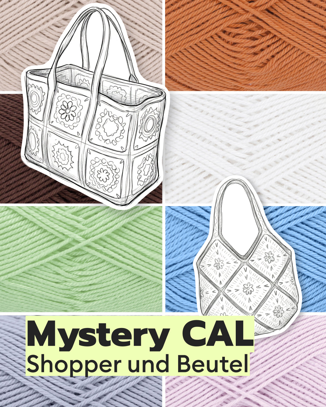 Crochet Set Shopper and Pouch Mystery Crochet Along