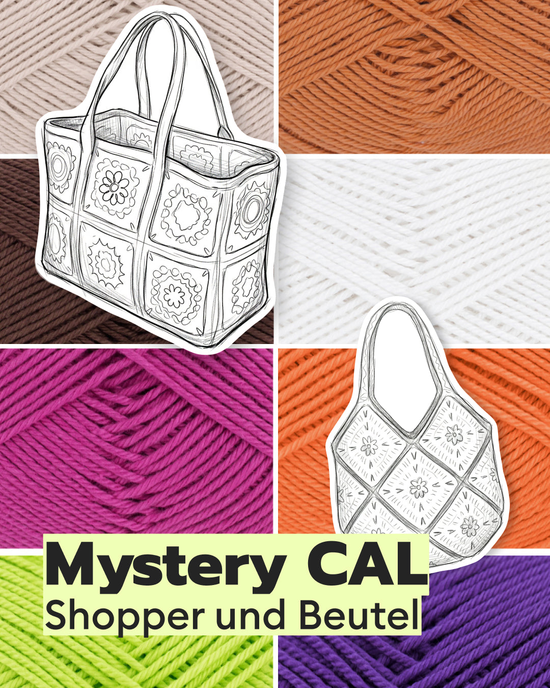 Crochet Set Shopper and Pouch Mystery Crochet Along