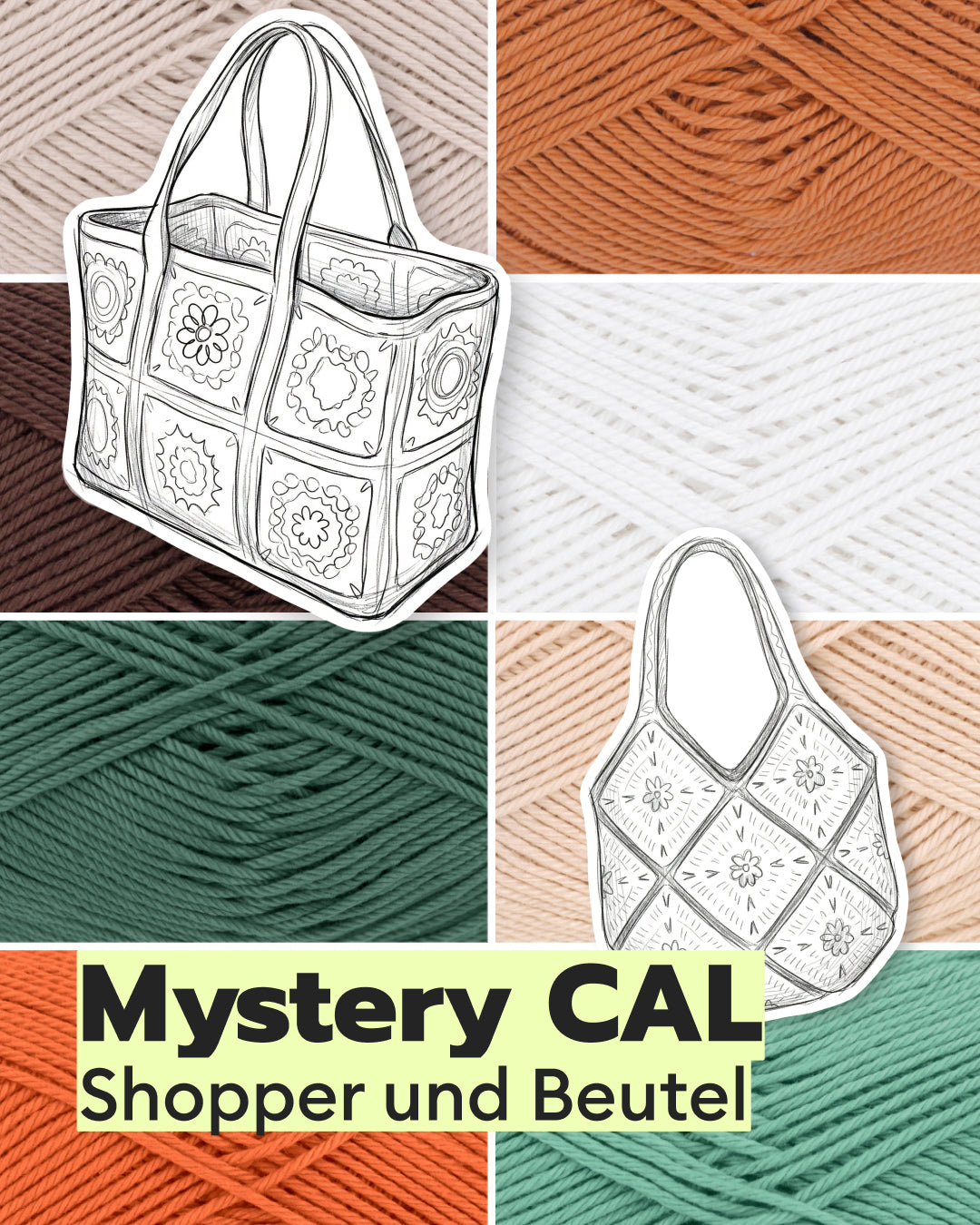 Crochet Set Shopper and Pouch Mystery Crochet Along