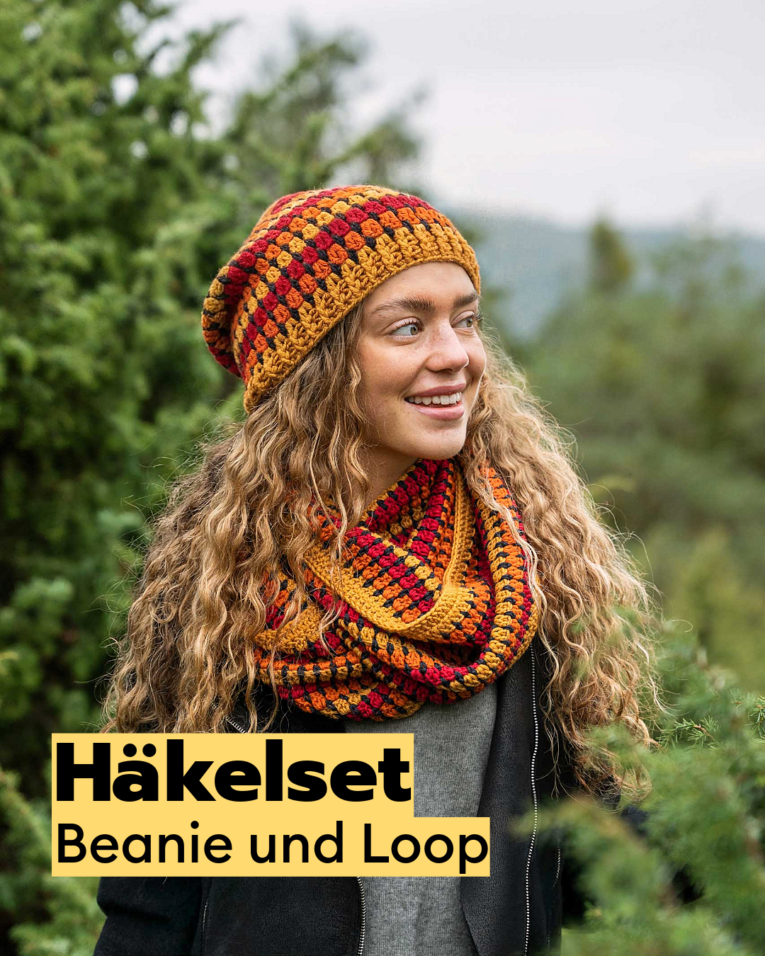 Kit de crochet Bonnet et écharpe tube Autumn