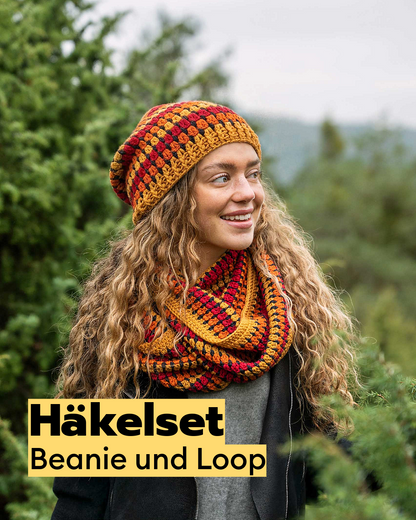 Kit de crochet Bonnet et écharpe tube Autumn
