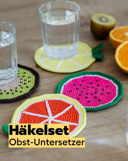 Set de crochet sous-verres fruits