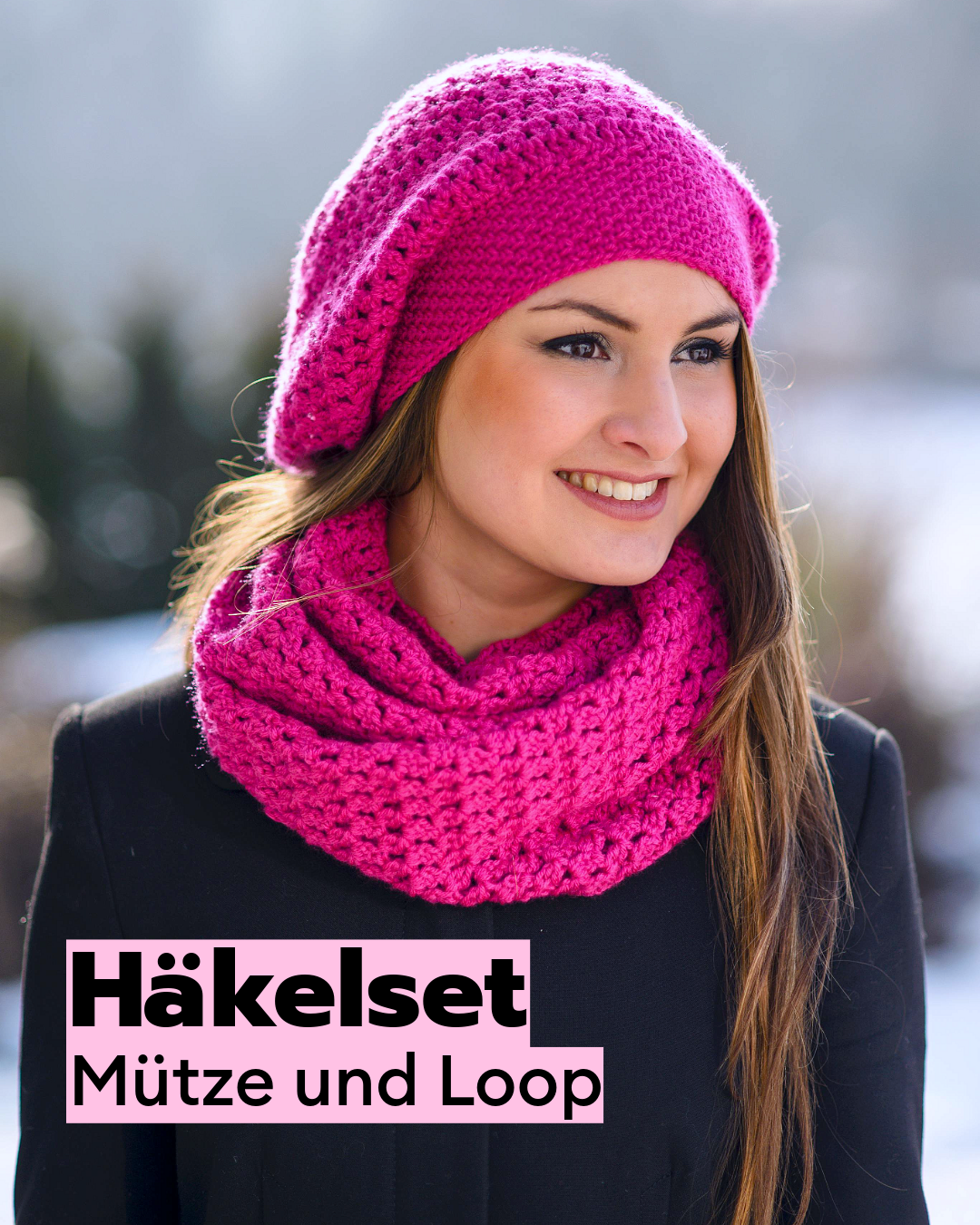 Häkelset Mütze und Loop aus Gründl Happy uni
