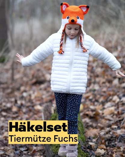 Häkelset Tiermütze schlauer Fuchs
