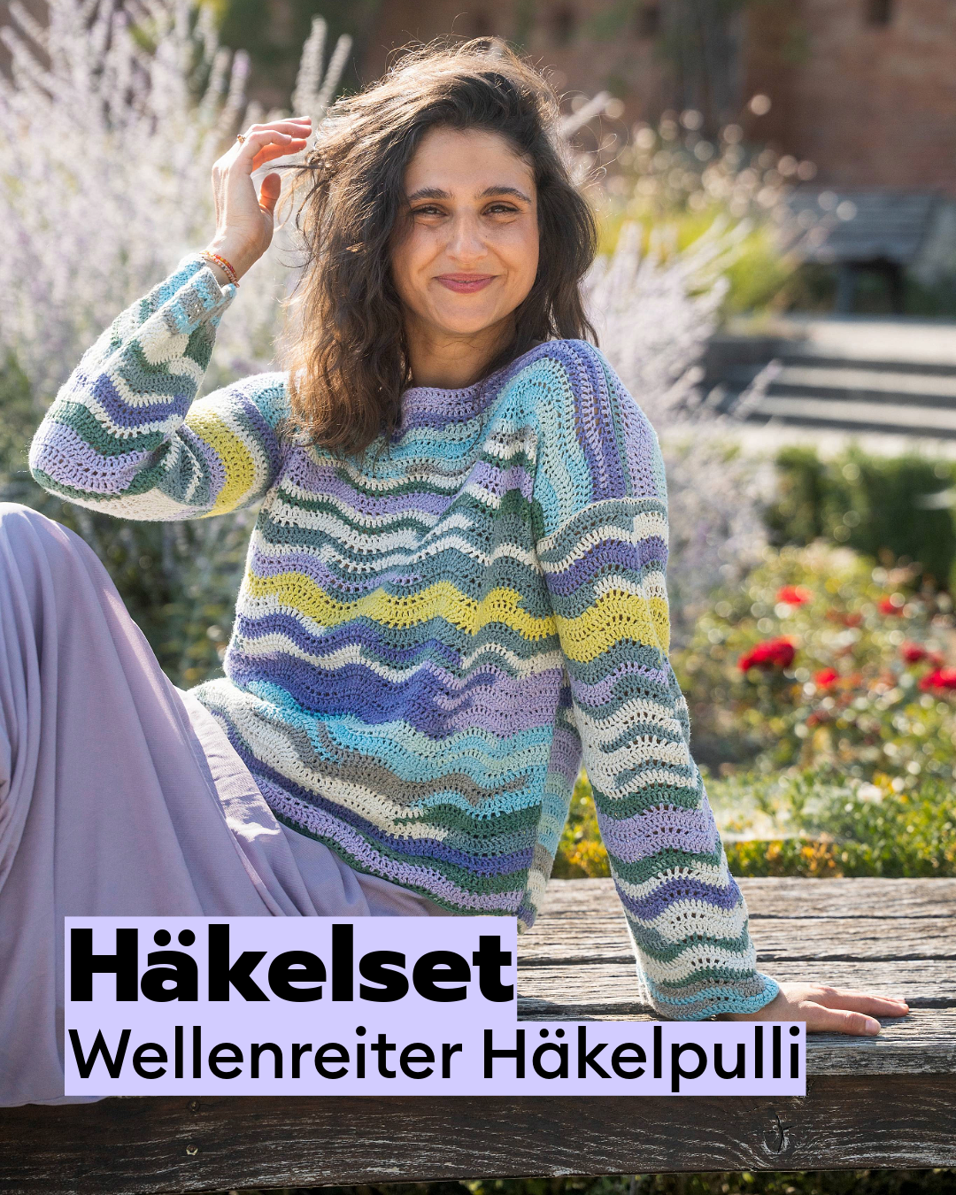 Kit crochet Pull "Wellenreiter" en 100 % coton