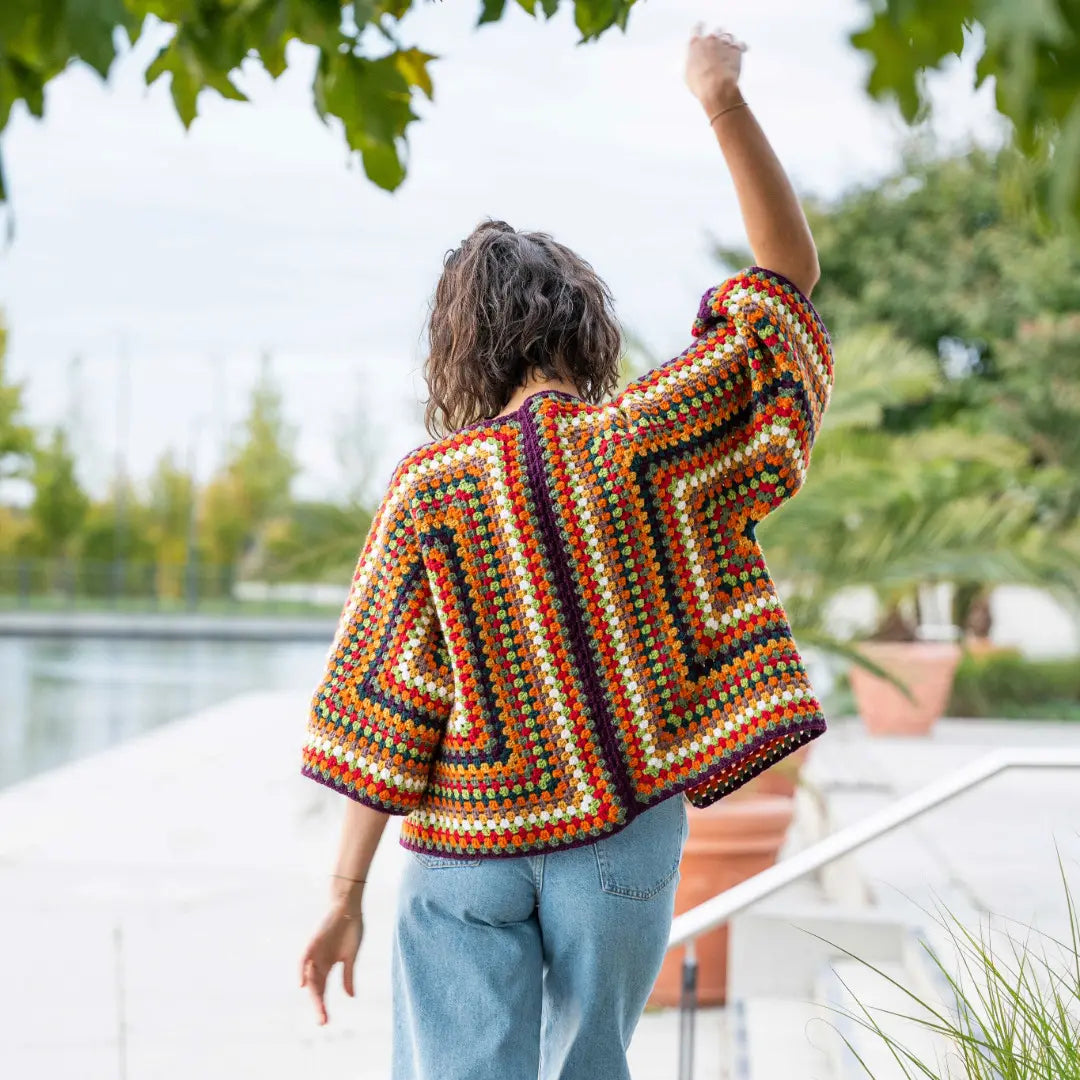 Häkelset Indian Summer Hexagon Cardigan