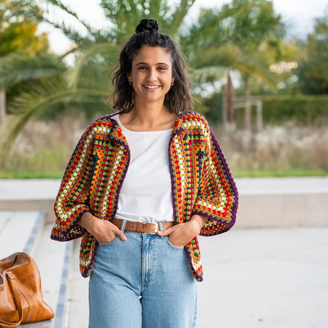 Häkelset Indian Summer Hexagon Cardigan