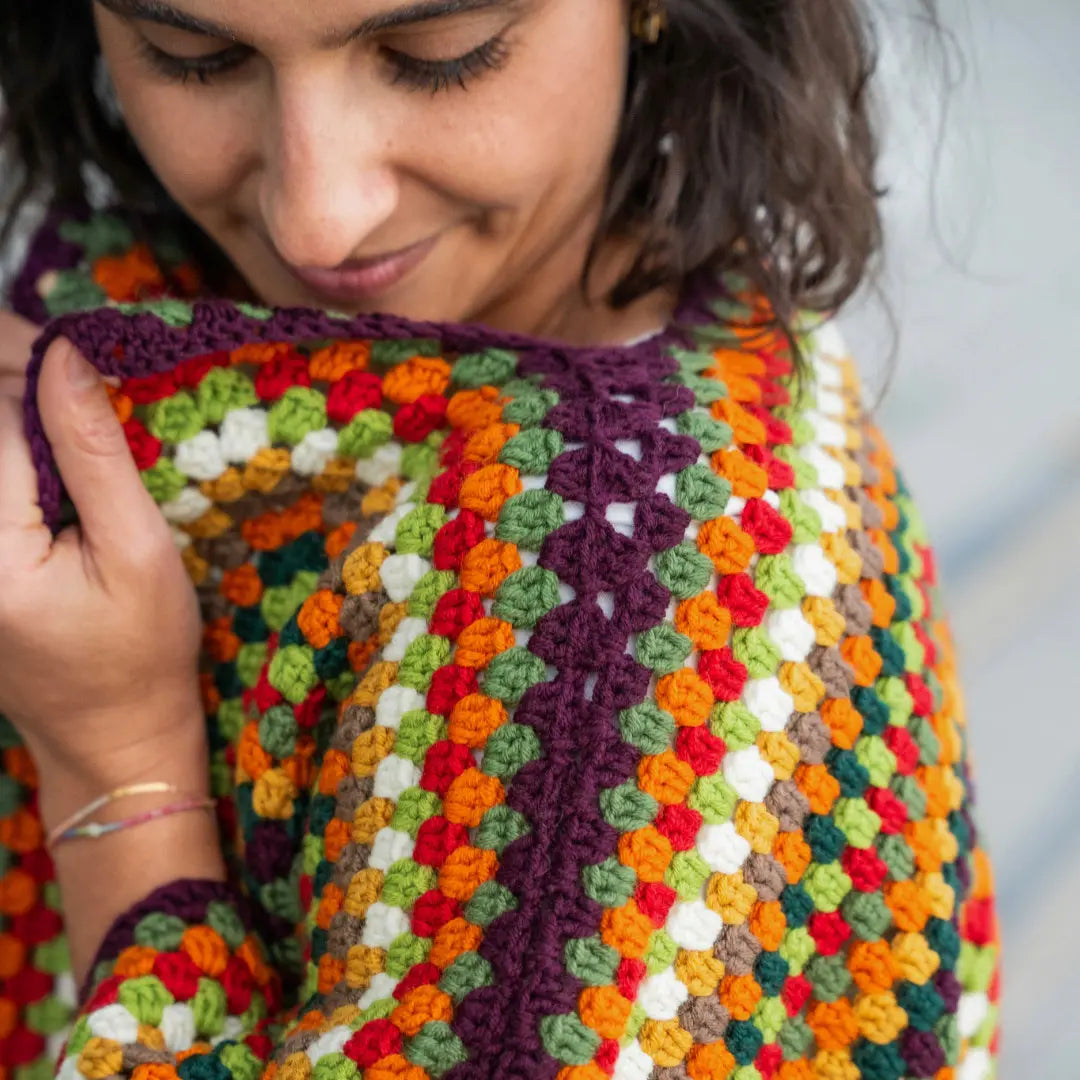 Häkelset Indian Summer Hexagon Cardigan