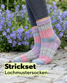 Strickset Socken mit Lochmuster