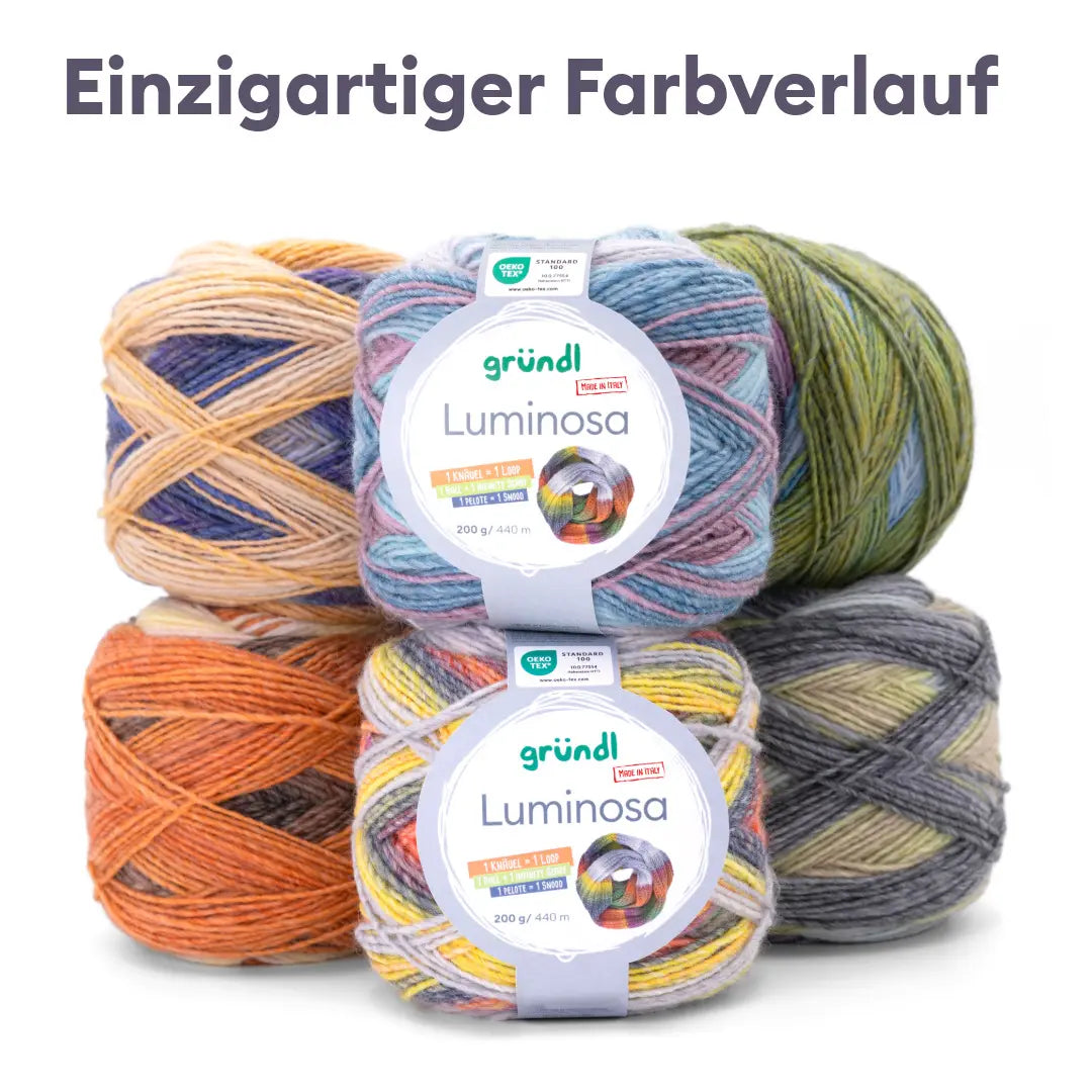 Strickset Luminosa Cardigan mit Farbverlauf Top-Down