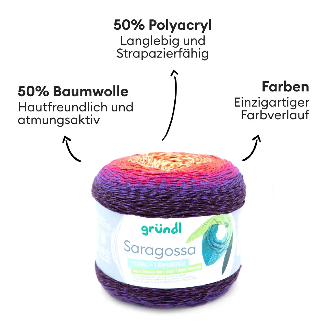 Strickset Dalia- Asymmetrisches Dreieckstuch
