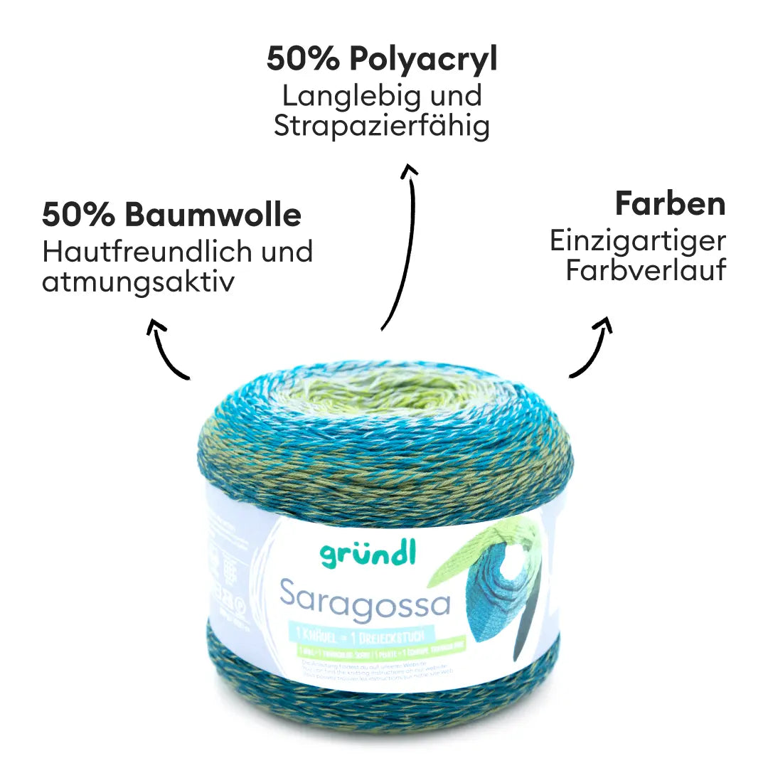 Strickset Tessa Dreieckstuch im Flechtmuster