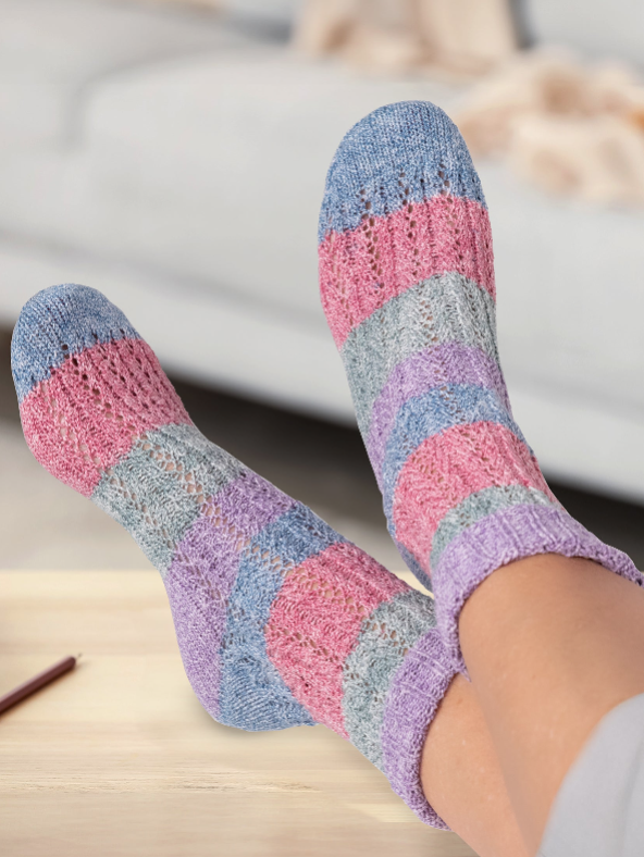 Strickset Socken mit Lochmuster