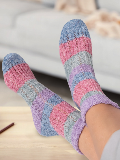 Strickset Socken mit Lochmuster