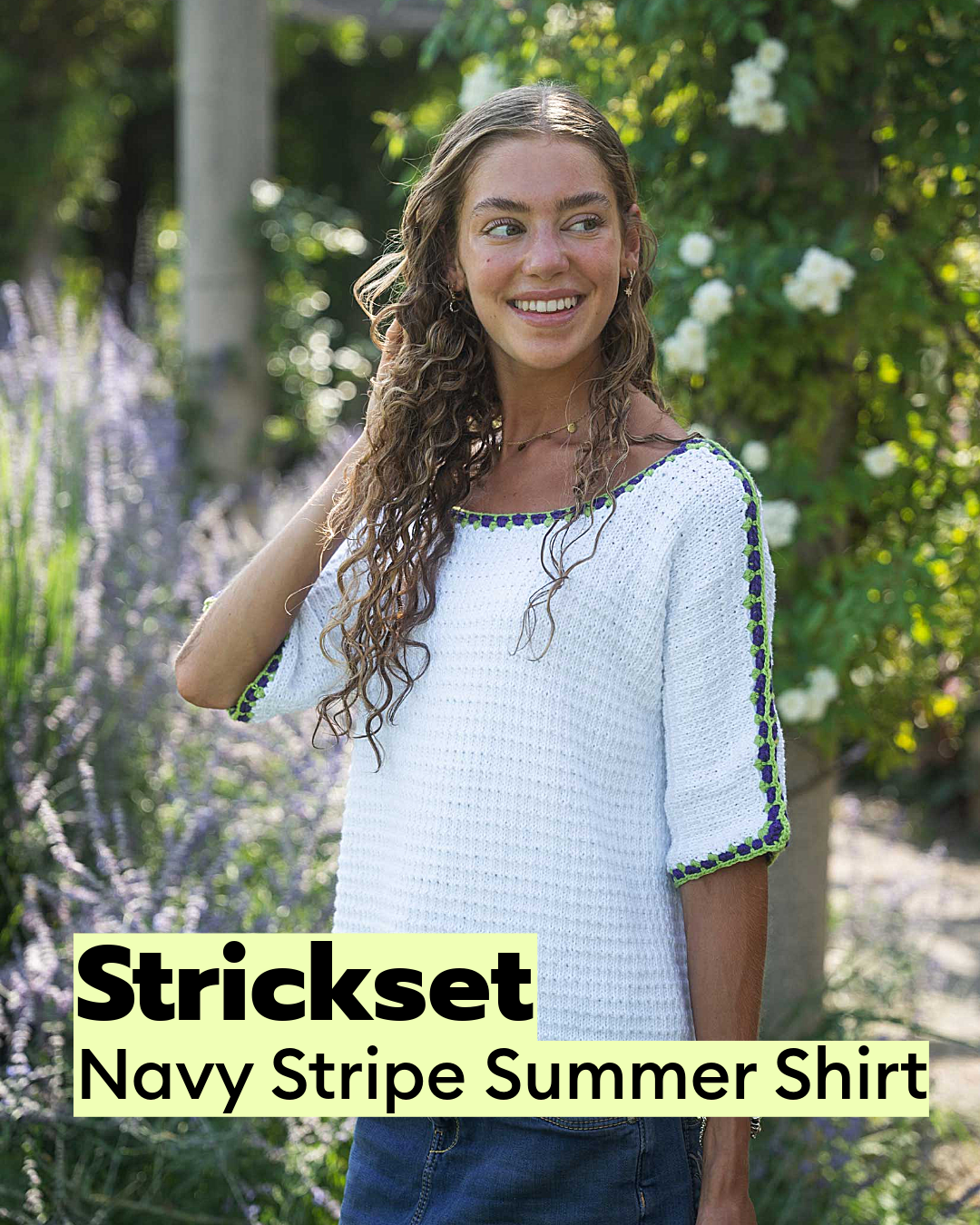 Knitting Kit Navy Stripe Summer Shirt