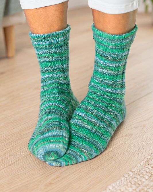 Anleitung Socken mit Perlmusterstreifen