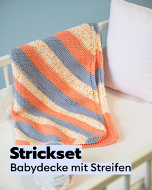 Kit de tricot couverture bébé à rayures diagonales