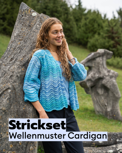 Strickset Cardigan im Wellenmuster Piuma