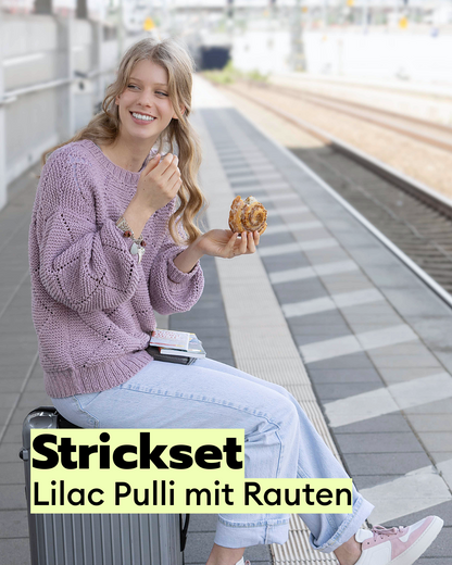 Strickset Lilac Pulli mit Rauten