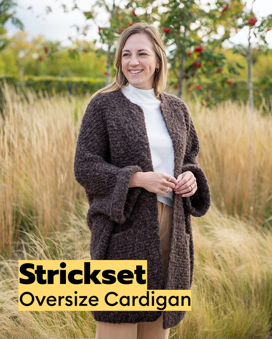 Kit de tricot cardigan oversized en laine alpaga-mérinos