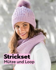 Kit de tricot Bonnet avec motif torsadé et écharpe tube