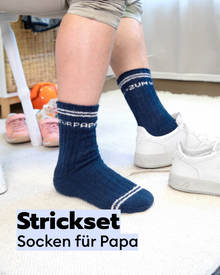 Knitting set socks for dad