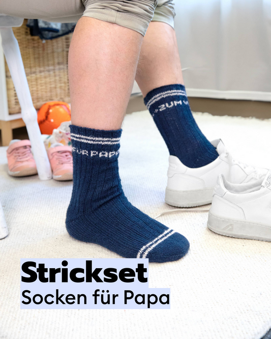 Knitting set socks for dad