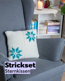 Strickset Sternkissen