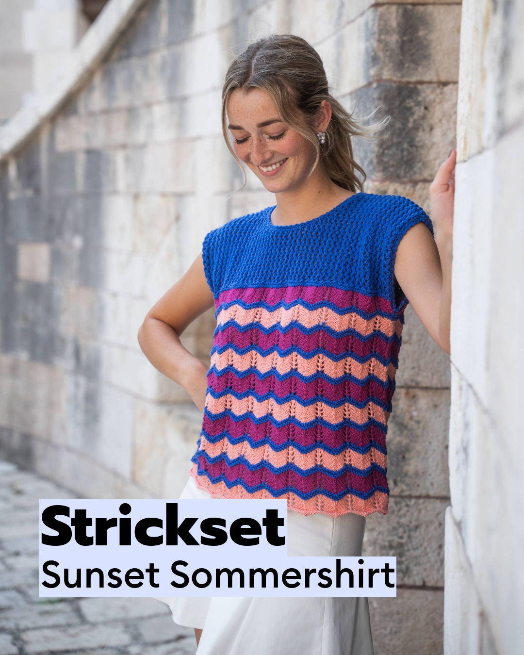 Knitting kit Sunset Summer Top in Everyday Cotton