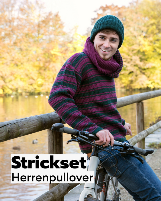 Kit de tricot pull rayé pour homme