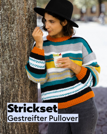 Strickset gestreifter Pullover