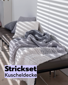 Strickset Kuscheldecke fürs Sofa
