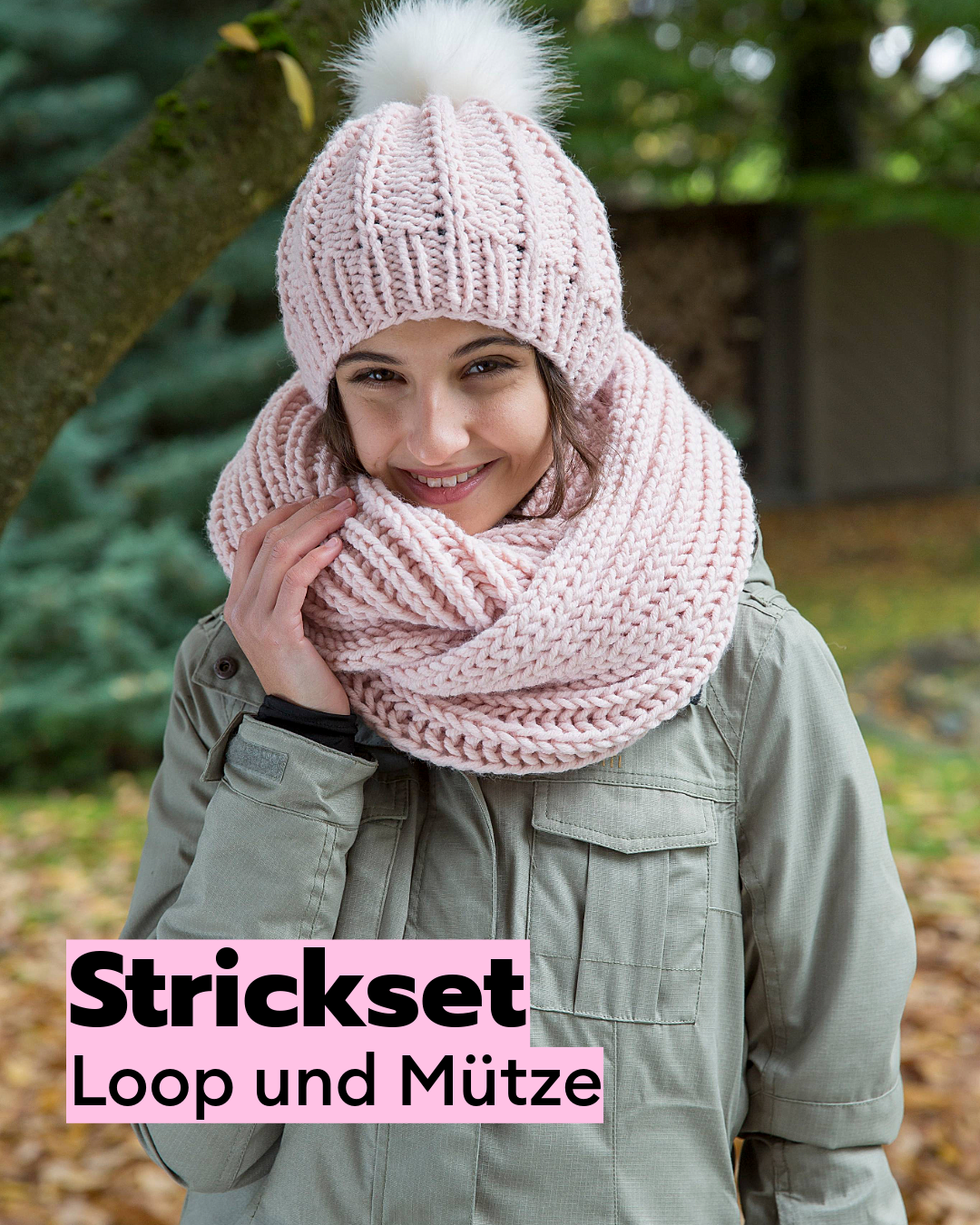 Kit de tricot pour snood et bonnet en point de brioche