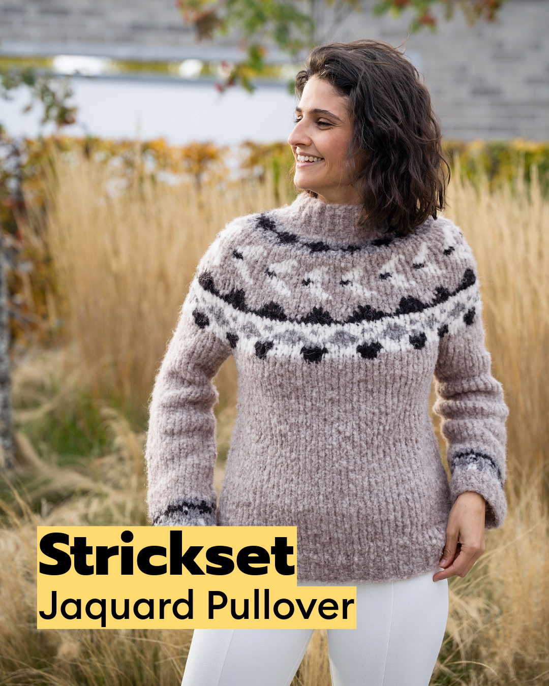 Kit tricot pull jacquard top down