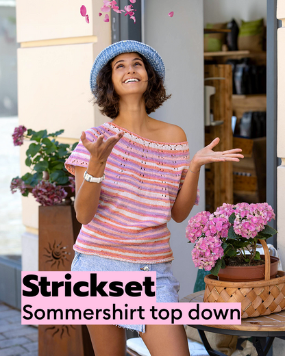 Kit de tricot pour un top d'été à empiècement rond - Top down