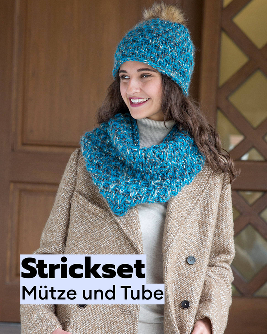 Kit de tricot bonnet et snood en Gründl Alaska print