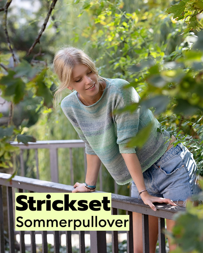 Strickset Sommerpullover mit Dreiviertelärmeln