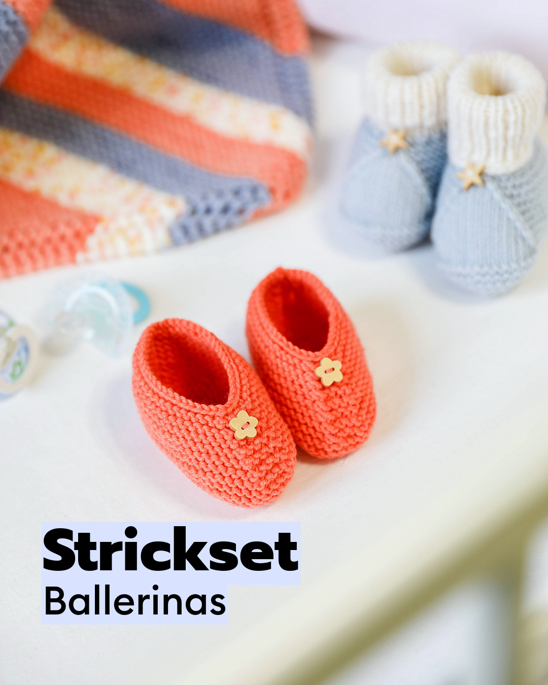 Kit de tricot Ballerines bébé en 100% mérinos extrafin