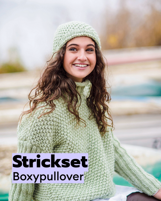 Kit de tricot pull loose et bonnet en Gründl Shetland