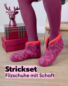 Filzset Filzhausschuhe mit hohem Schaft