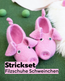 Kit feutre Chaussons en feutre petit cochon