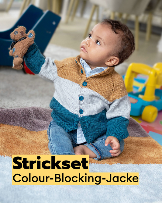 Kit de tricot gilet color-block pour bébé