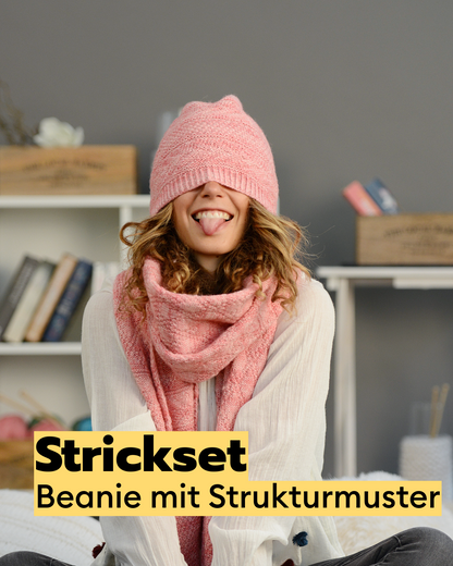 Kit de tricot - Bonnet à motif texturé