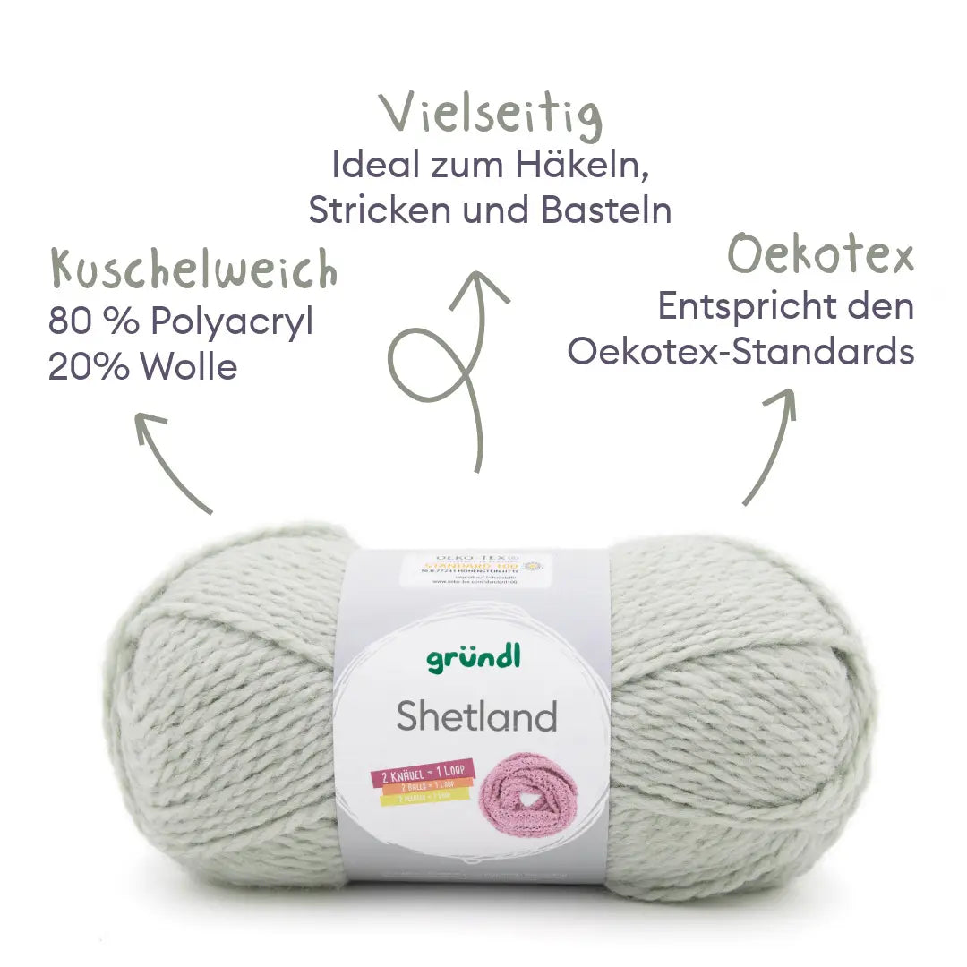 Kit de tricot pull loose et bonnet en Gründl Shetland