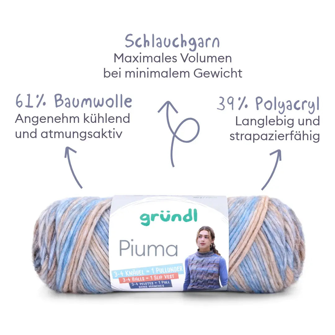 Knitting kit: Sleeveless cable-knit sweater