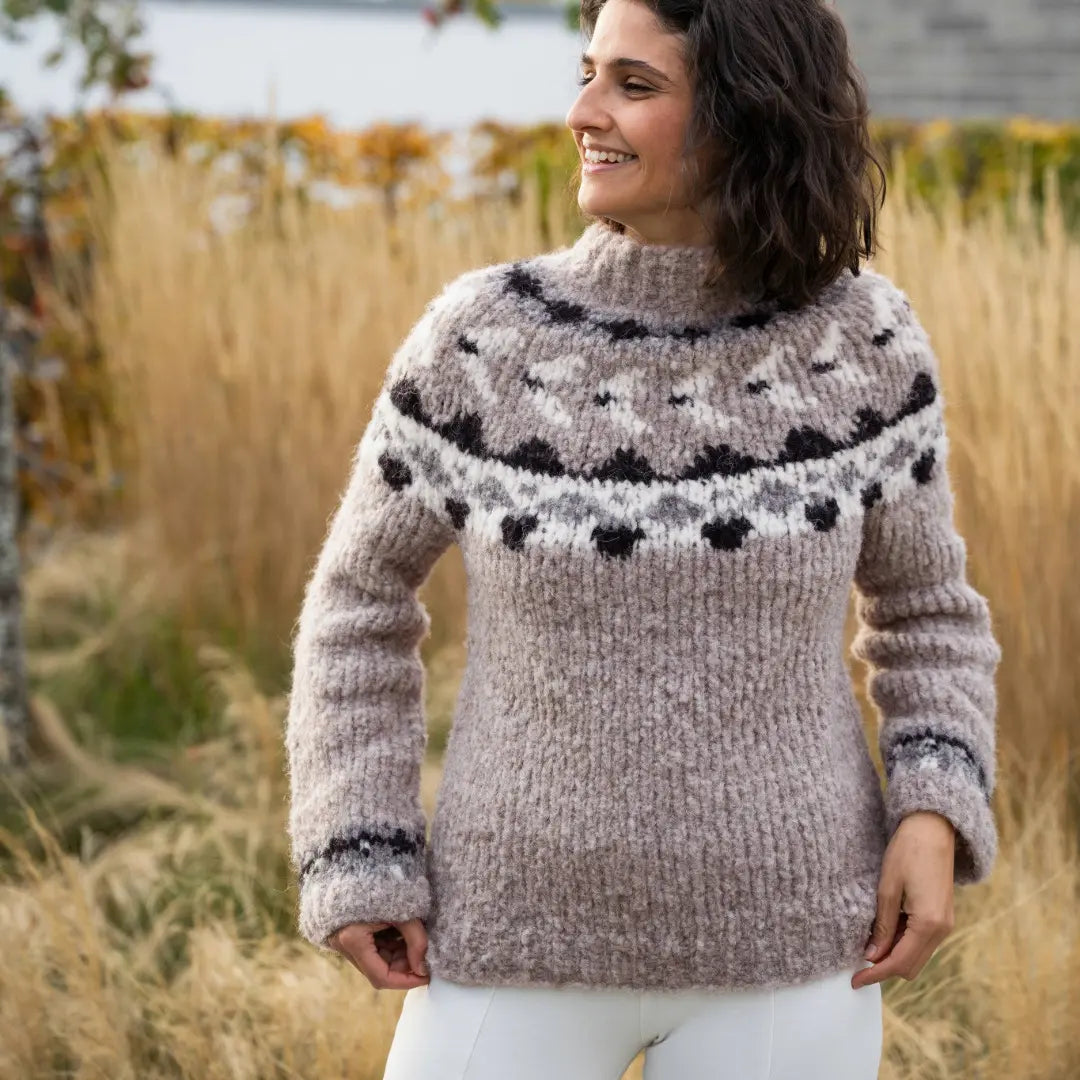 Kit tricot pull jacquard top down