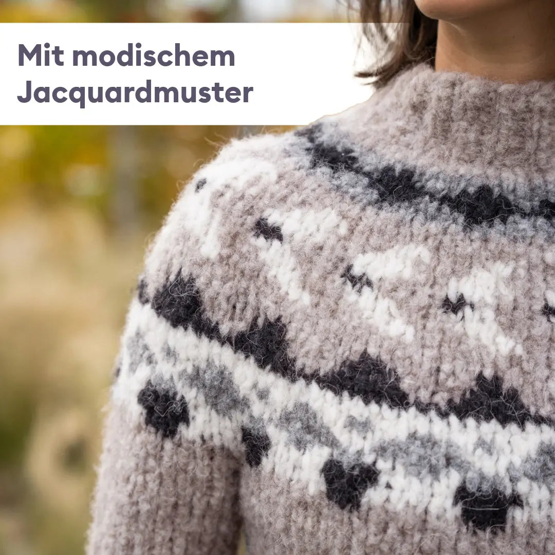 Kit tricot pull jacquard top down