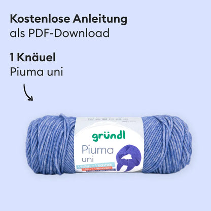 Knitting kit Luna Scarf made from Gründl Piuma uni