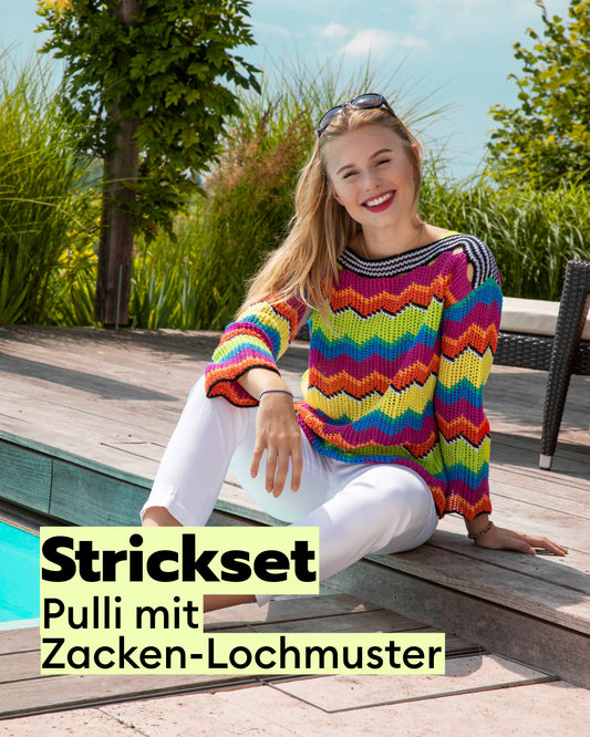 Strickset Regenbogen-Pullover