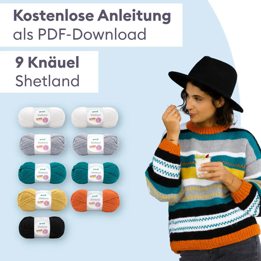 Strickset gestreifter Pullover